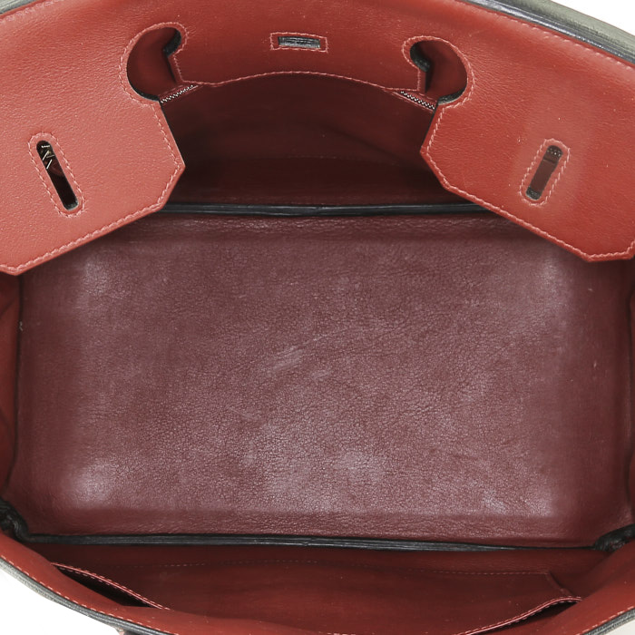 Hermès  Birkin 35 cm handbag  in burgundy Swift leather - Detail D2