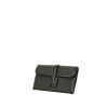 Pochette Hermès  Jige en cuir Swift noir et lézard noir - 00pp thumbnail