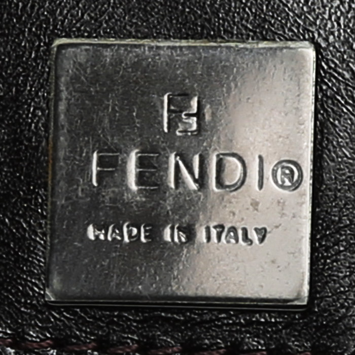 Sac à main Fendi  Zucca petit  en tissu monogram noir et cuir noir - Detail D4