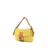 Sac à main Fendi  Baguette en raffia beige et toile jaune - 00pp thumbnail