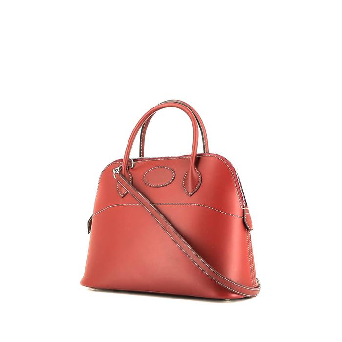 Hermès  Bolide 31 cm handbag  in red Chamonix  leather - 00pp