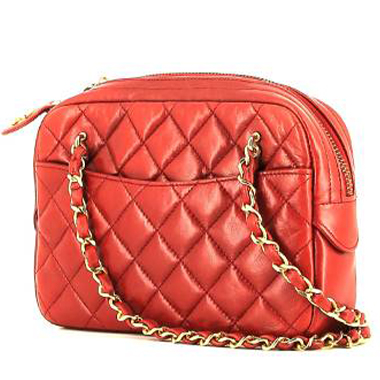 Chanel  Vintage Shopping handbag  in red quilted leather