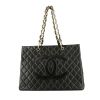 Chanel  Grand Shopping shopping bag  in black quilted grained leather - 360 thumbnail