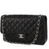 Borsa a tracolla Chanel  Timeless Jumbo in pelle martellata e trapuntata nera - 00pp thumbnail