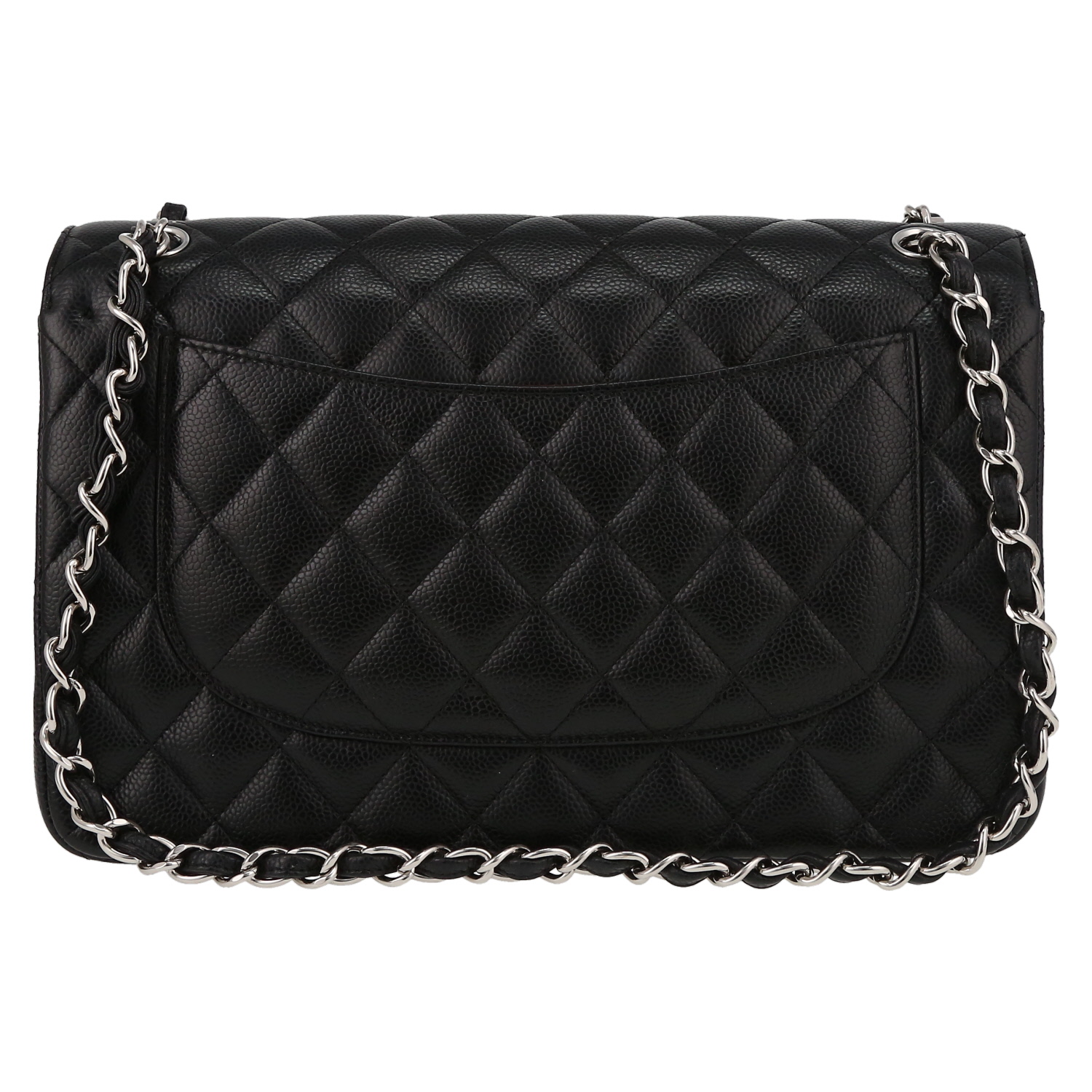 Sac bandoulière Chanel  Timeless Jumbo en cuir grainé matelassé noir - Detail D7