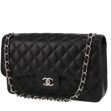 Borsa a tracolla Chanel  Timeless Jumbo in pelle martellata e trapuntata nera