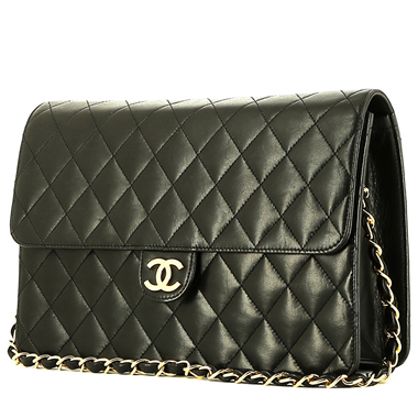 Bolso de mano Chanel  Timeless en cuero acolchado negro
