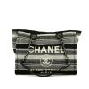 Chanel  Deauville shopping bag  in black and grey canvas - 360 thumbnail