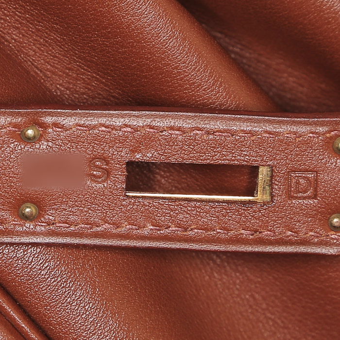 Borsa Hermès  Kelly 28 cm in pelle Gulliver nocciola - Detail D5