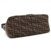 Fendi  Zucca handbag  in brown and black bicolor  monogram canvas  and brown leather - Detail D4 thumbnail
