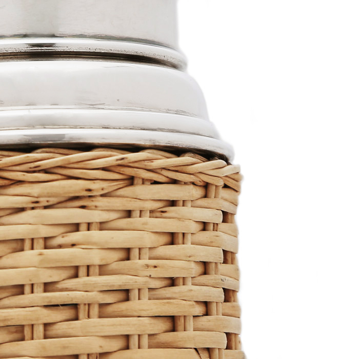 Hermes, Thermos jug, wicker, leather and silver metal, signed, from the 1980's - Detail D3