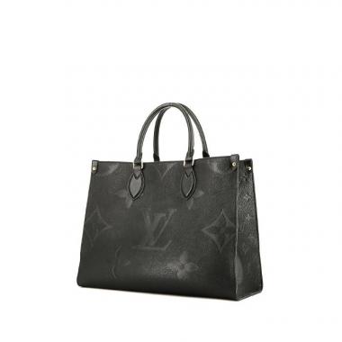 Bolso Cabás Louis Vuitton  Onthego modelo mediano  en cuero Monogram negro