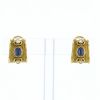 Vintage  earrings in yellow gold, diamond and sapphire - 360 thumbnail