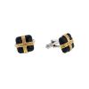 Tiffany & Co  pair of cufflinks in yellow gold, silver and onyx - 00pp thumbnail