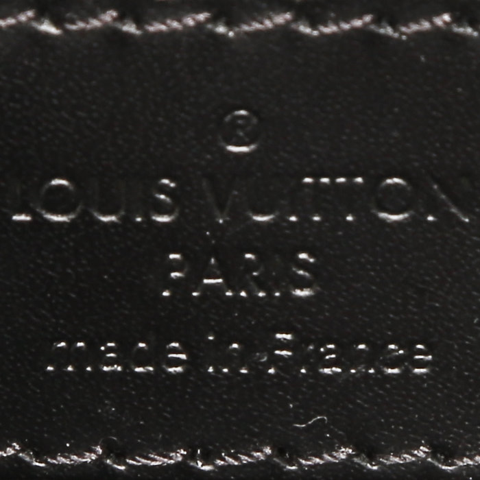 Porte-documents Louis Vuitton   en toile damier graphite et cuir noir - Detail D4