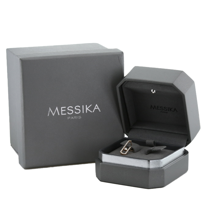 Pendiente Messika Move Addiction de oro rosa y diamantes - Detail D2