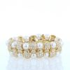 Bracciale Vintage in oro giallo,  perle e diamanti - 360 thumbnail
