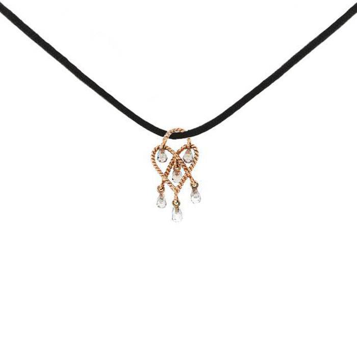 Poiray small model pendant in pink gold and quartz - 00pp