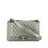 Chanel  Boy shoulder bag  in silver quilted leather - 360 thumbnail