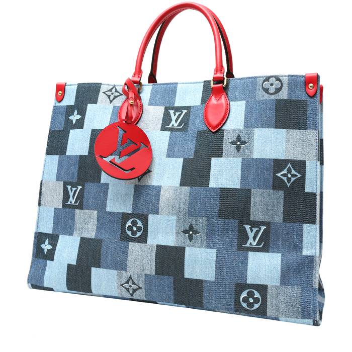 Louis Vuitton Onthego shopping bag in blue jean damier canvas