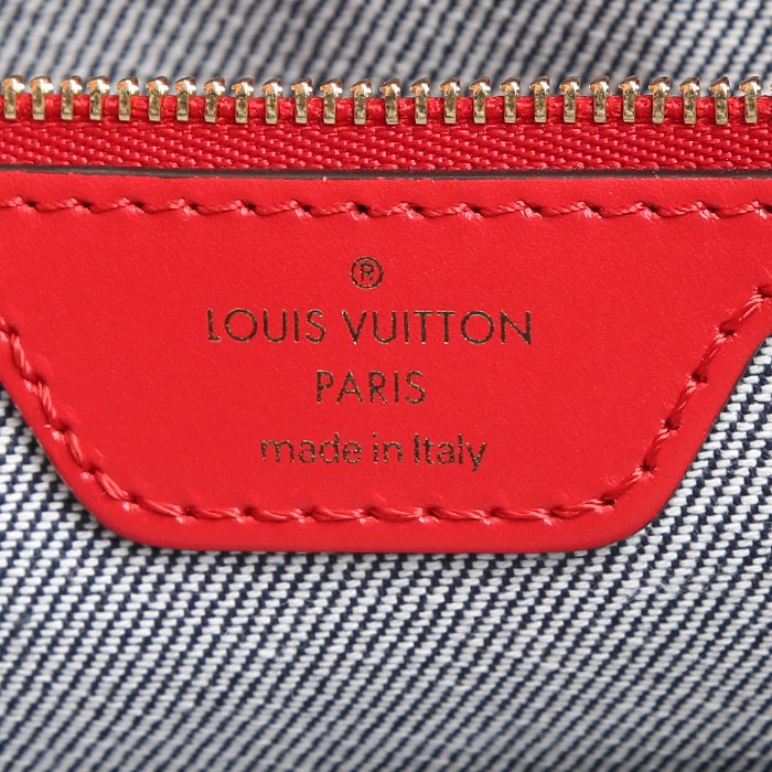 Sac cabas Louis Vuitton Onthego en toile damier bleu-jean - Detail D3