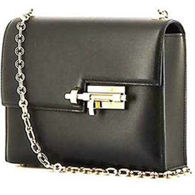 Bolso bandolera Hermès  Verrou en cuero negro