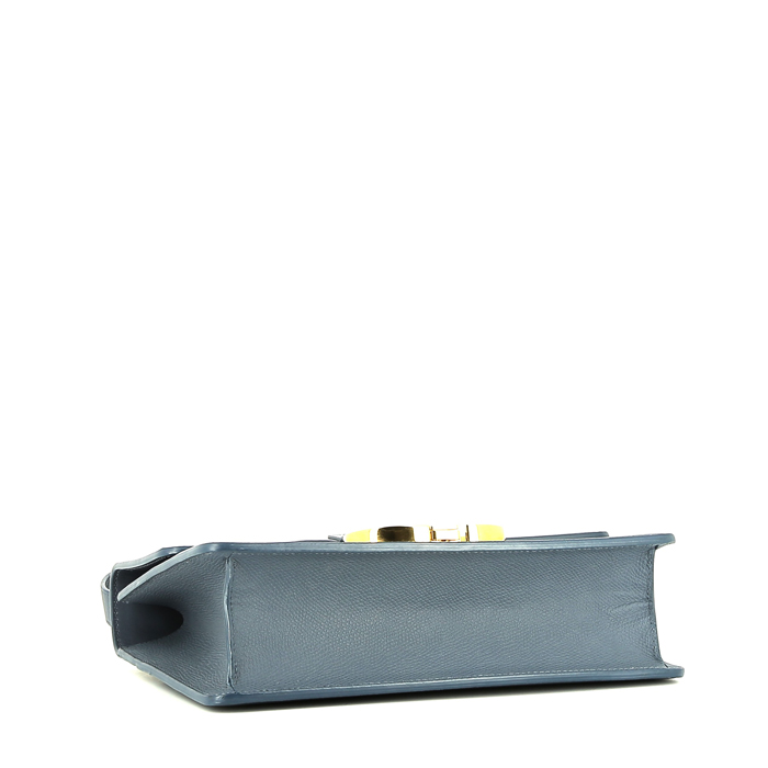 Borsa a tracolla Dior  30 Montaigne in pelle martellata blu - Detail D5