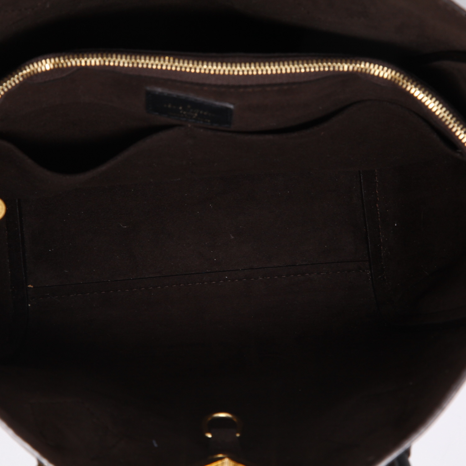 Louis Vuitton  Kimono handbag  in brown monogram canvas  and black leather - Detail D8