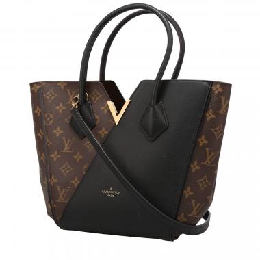 Borsa Louis Vuitton  Kimono in tela monogram marrone e pelle nera