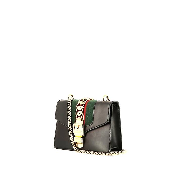 Gucci  Sylvie handbag  in black leather - 00pp