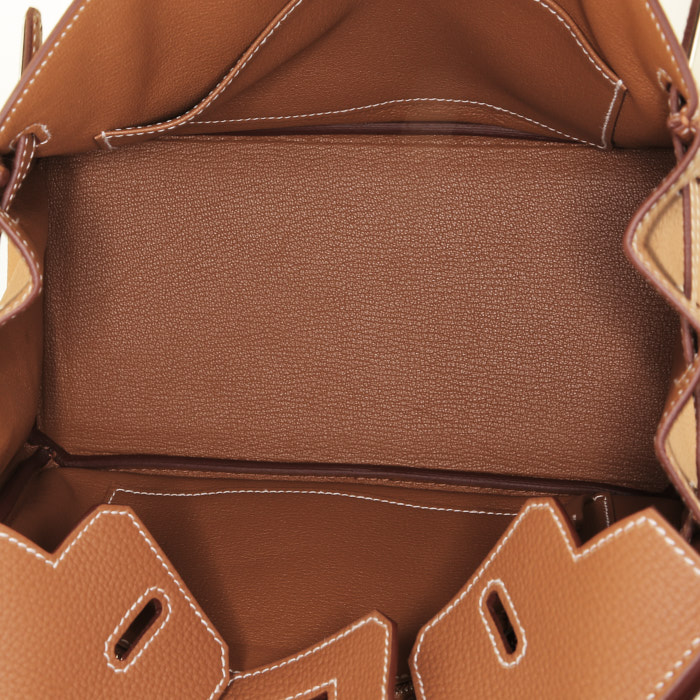 Borsa Hermès  Birkin 25 cm in pelle togo gold - Detail D2