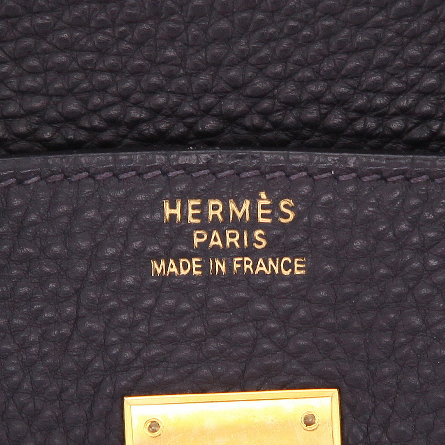 Borsa Hermès  Birkin 35 cm in pelle togo blu marino - Detail D2