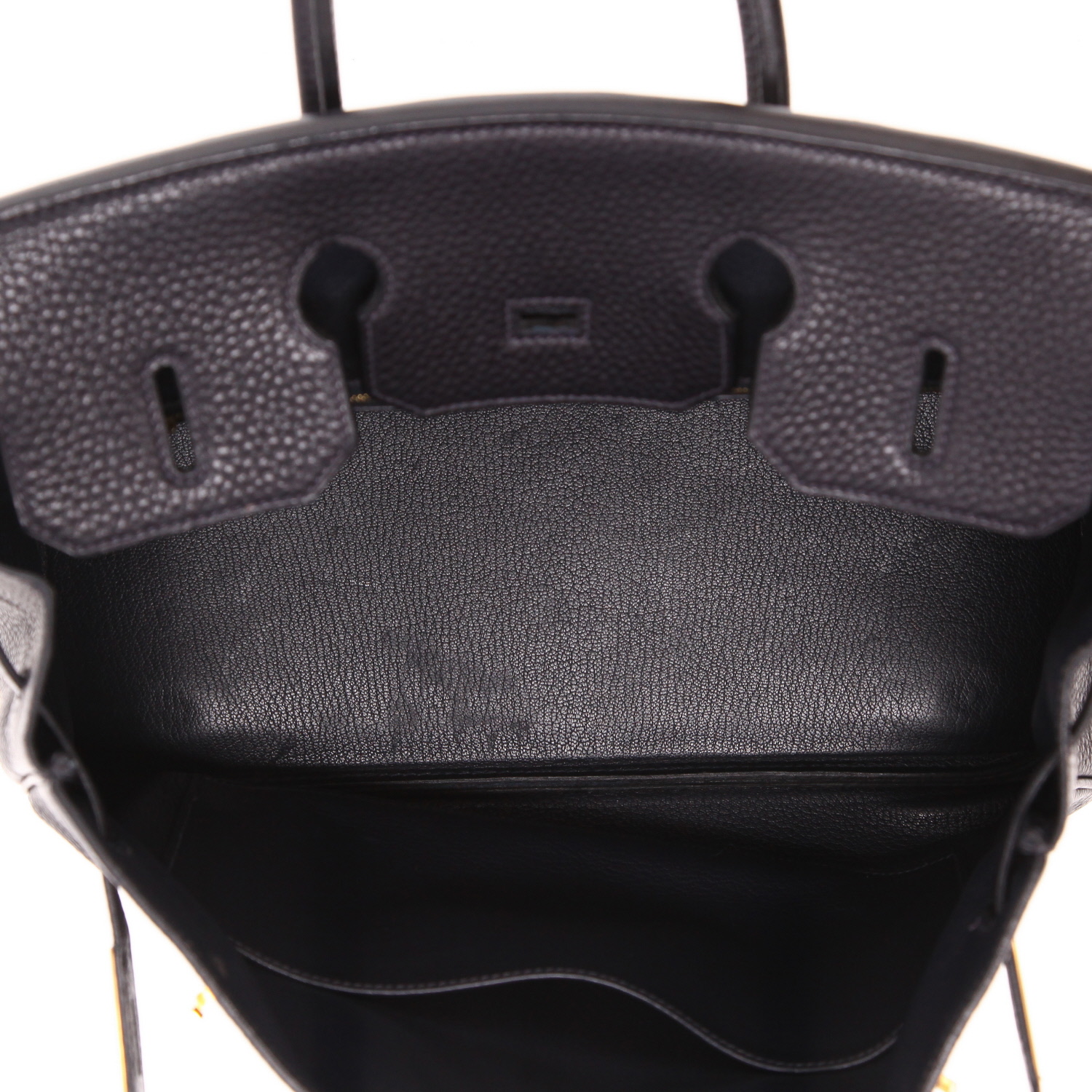 Bolso de mano Hermès  Birkin 35 cm en cuero togo azul marino - Detail D3