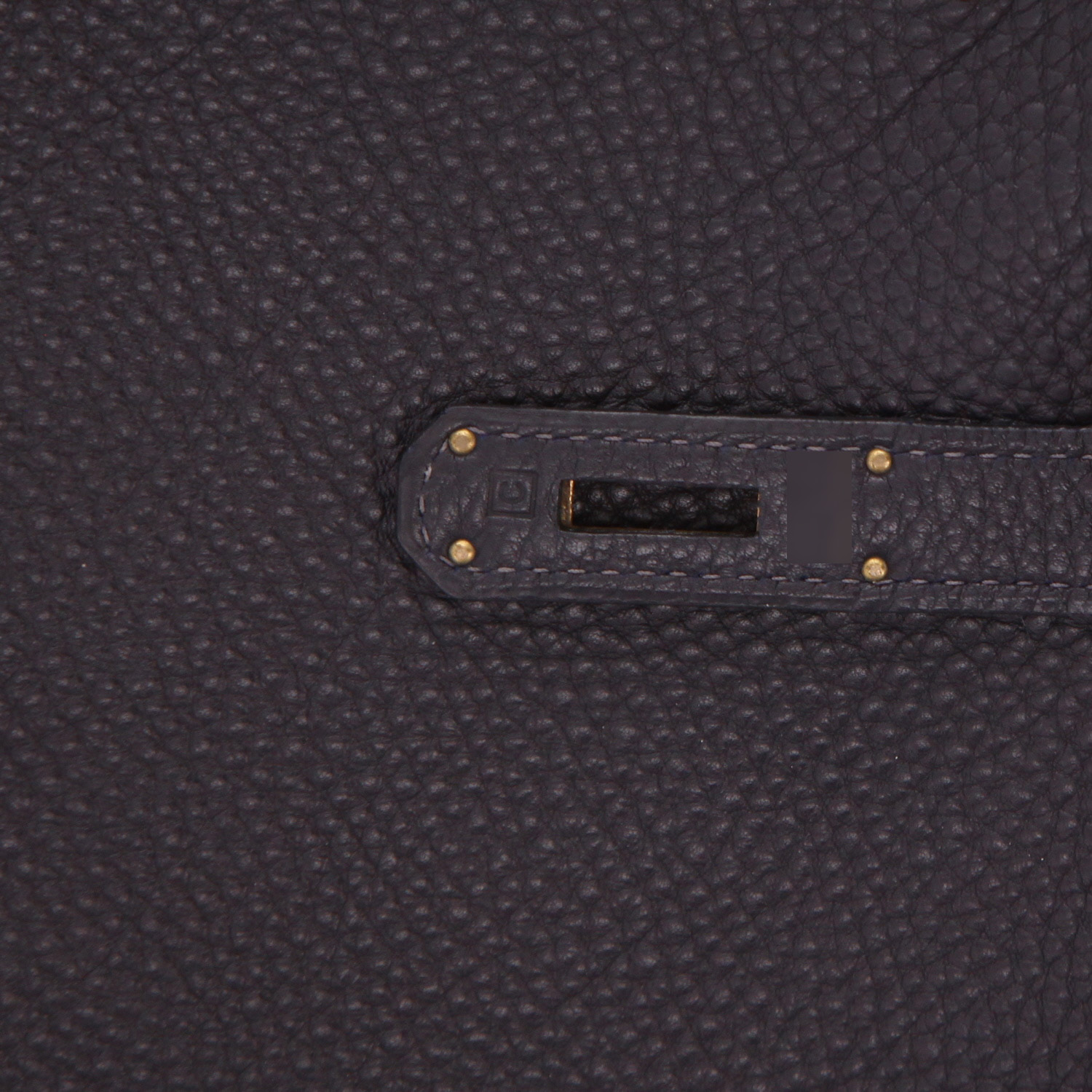 Bolso de mano Hermès  Birkin 35 cm en cuero togo azul marino - Detail D4