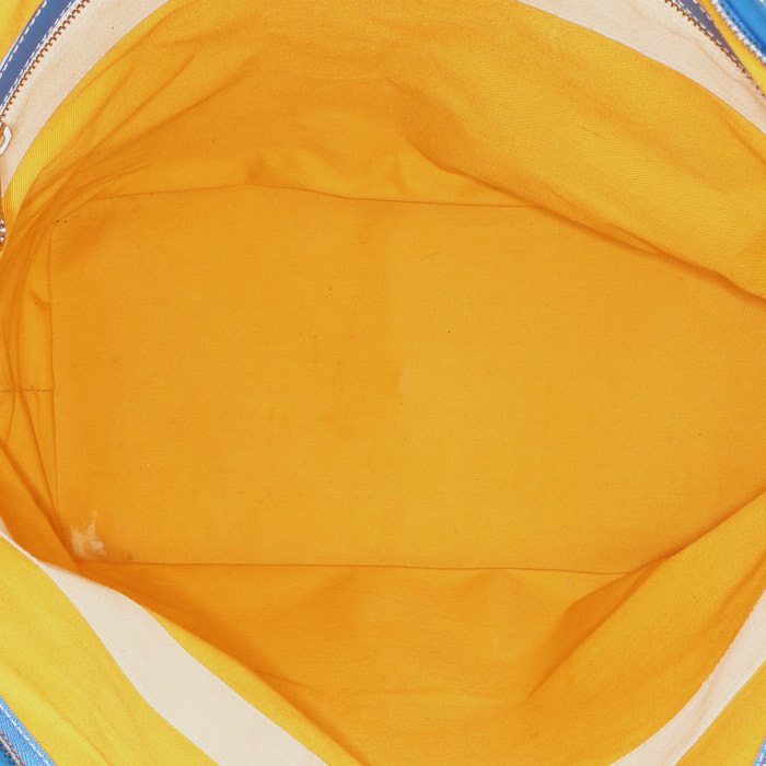 Bolso de mano Goyard  Béluga en tela Goyardine azul y cuero azul - Detail D2