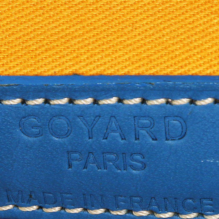 Bolso de mano Goyard  Béluga en tela Goyardine azul y cuero azul - Detail D3
