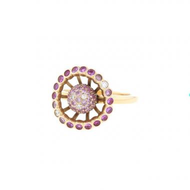 Boucheron Ma Jolie ring in pink gold, diamonds and sapphires