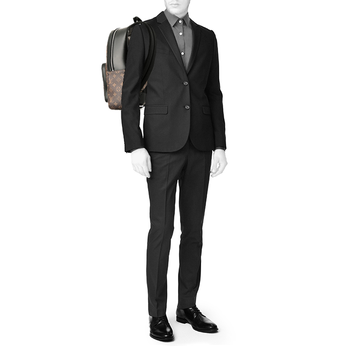 Zaino Louis Vuitton  Josh in tela monogram marrone e pelle nera - Detail D1