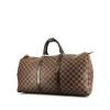 Louis Vuitton  Keepall 50 travel bag  in ebene damier canvas  and brown leather - 00pp thumbnail