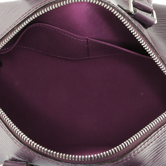 Sac à main Louis Vuitton  Speedy 35 en cuir épi violet - Detail D2
