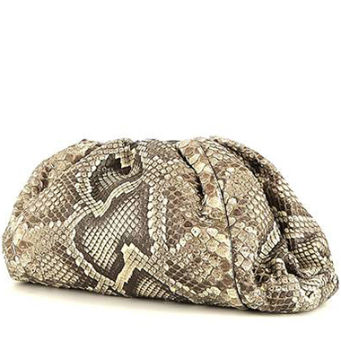 Bolso/bolsito Bottega Veneta  Pouch en cuero beige y marrón