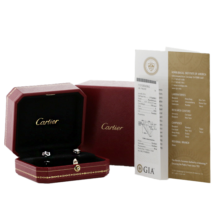 Cartier C de Cartier small earrings in white gold and diamonds - Detail D2