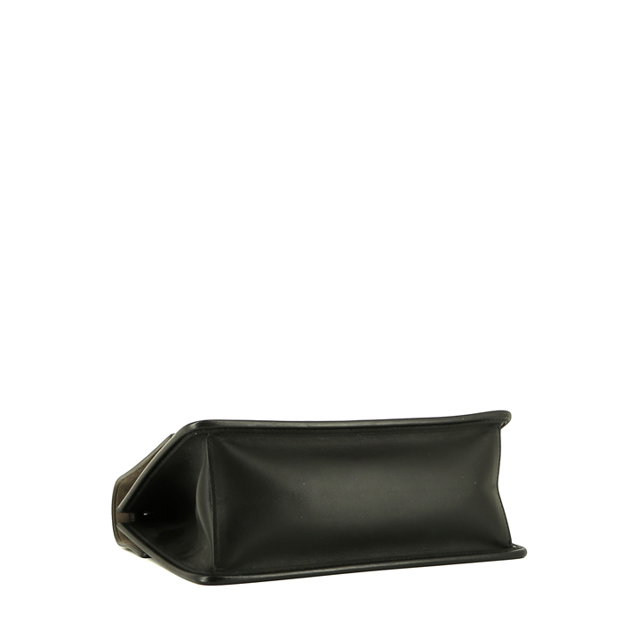Fendi Kan I F shoulder bag in black leather - Detail D5