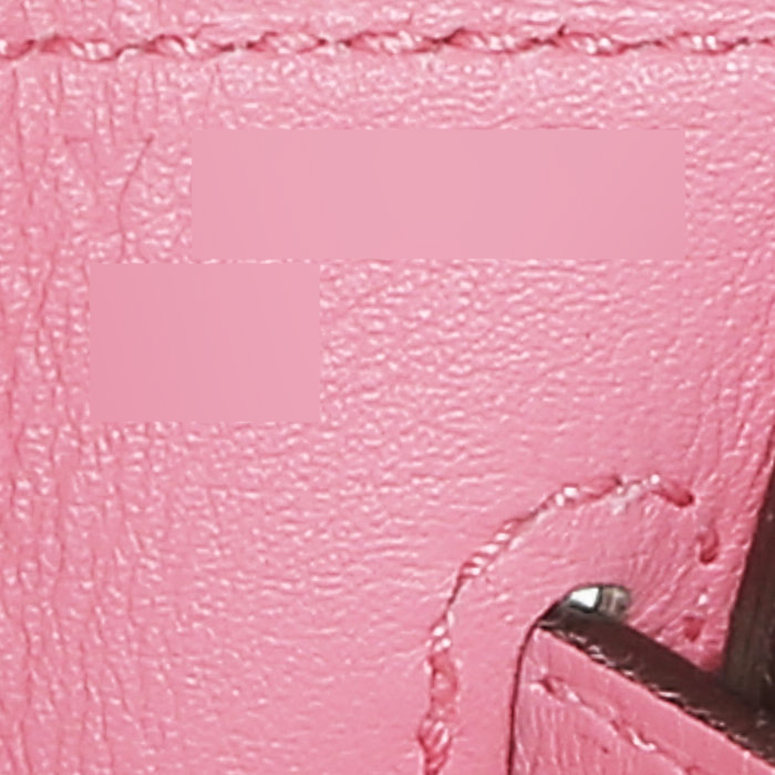 Bolso de mano Hermès Birkin 25 cm en cuero swift Rose Confetti - Detail D4