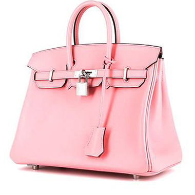Bolso de mano Hermès  Birkin 25 cm en cuero swift Rose Confetti