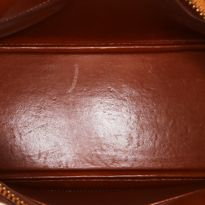 Hermès  Bolide 25 cm handbag  in gold Pecari leather - Detail D3