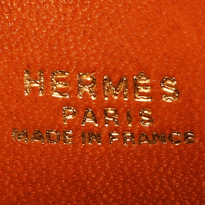 Bolso de mano Hermès  Bolide 27 cm en cuero de Pecarí color oro - Detail D4