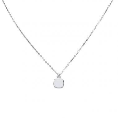 Pomellato Nudo necklace in white gold, quartz and diamonds