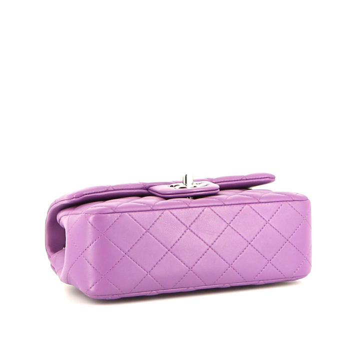 Borsa a tracolla Chanel  Mini Timeless in pelle trapuntata viola - Detail D4