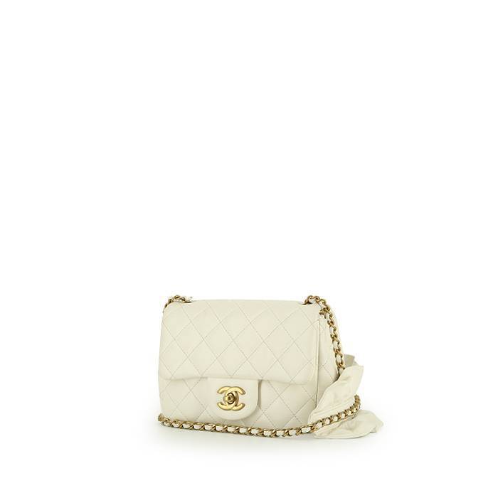 Chanel  Mini Timeless shoulder bag  in white quilted leather - 00pp